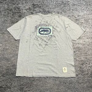 Ecko UNLTD T Shirt Mens XL Gray Vintage Y2K Rhino Logo Hip-Hop Skater